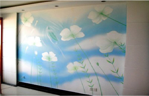 青田画墙绘怎么画好白云的蓬松感?