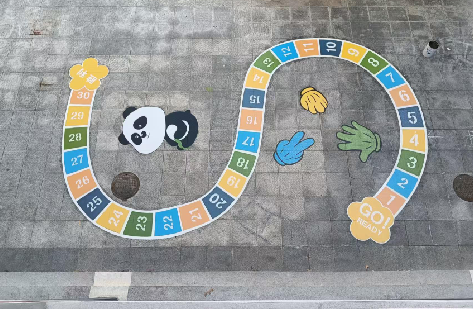  青田地面游戏彩绘