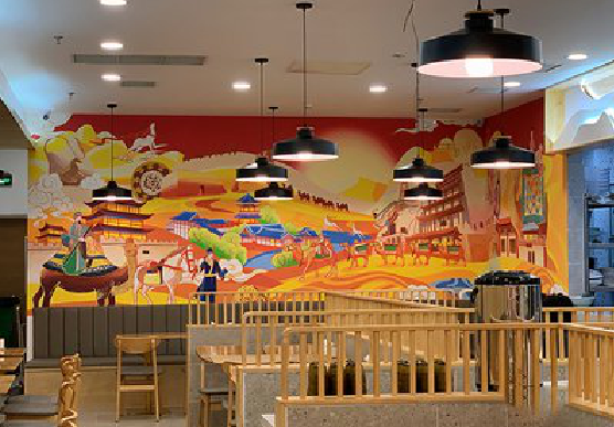  青田商业空间彩绘介绍。