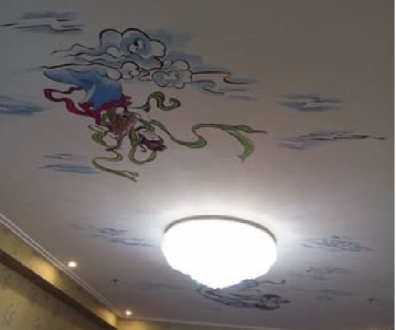 青田如何快速绘制天花板上的手绘墙?