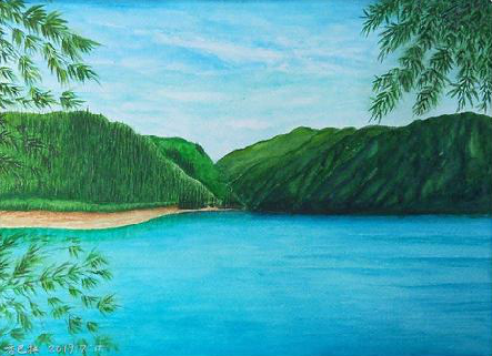 青田在墙绘中,如何绘画绿水青山?