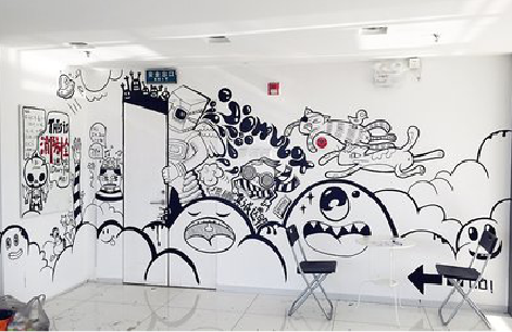 青田手绘墙并非传统涂鸦。